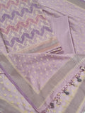 Banarasi woven pattern close-up – purple Chanderi silk unstitched suit set
