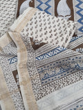 Chanderi Silk Kurta Fabric Close-up – Bagh Print – Natural Dyes
