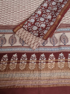 Bagh Hand Block Print Detail – Maheshwari Silk – Maroon – Natural Dyes