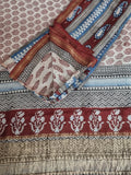 "3-Piece Unstitched Suit Set Flat Lay – Kurta, Dupatta & Bottom – Maheshwari Silk"