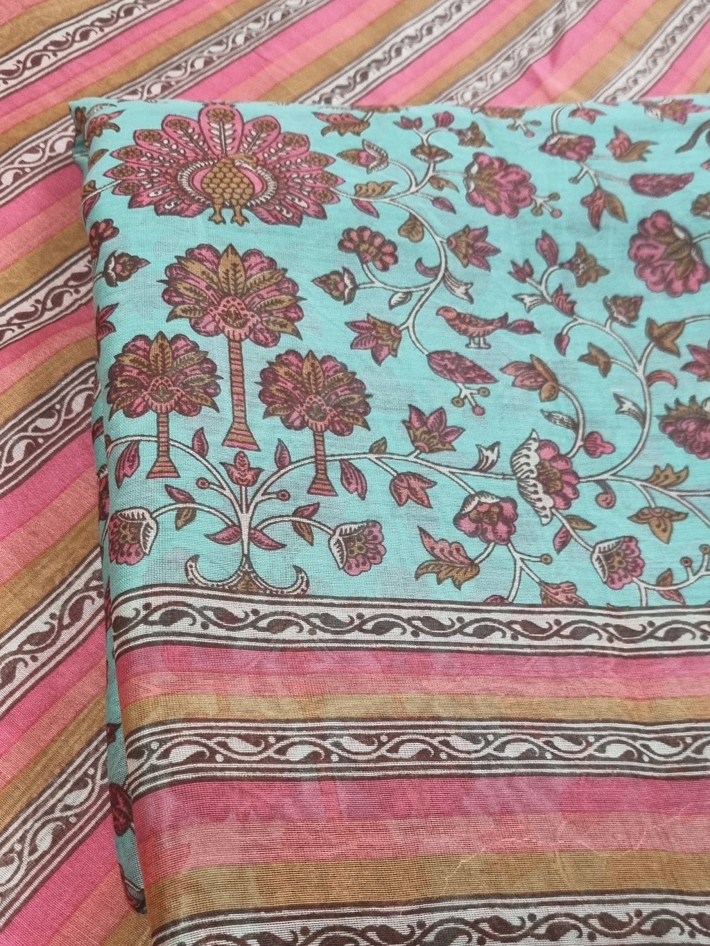 Turquoise green Chanderi silk salwar suit set with dupatta – ethnic wear