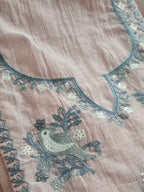 Powder pink Chanderi Silk suit set – close-up of embroidery motifs