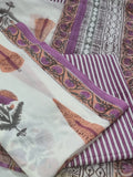Mughal block print cotton suit in Purple & Orange with Chanderi silk dupatta – outfit flat lay