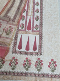 Floral block print 3-piece unstitched salwar suit – full length model shot