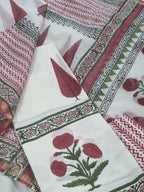 Chanderi silk dupatta with placement block print – close-up detail