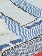 Pichwai block print cotton kurta fabric – side or three-quarter view