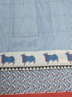 Unstitched cotton suit with Pichwai motif print – back view