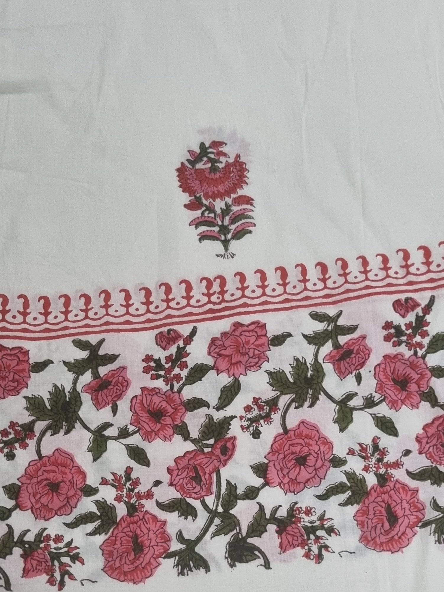 Placement floral block print for sleeves –  Flat view