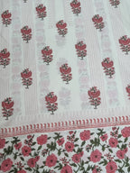 floral block print – flat lay back view 