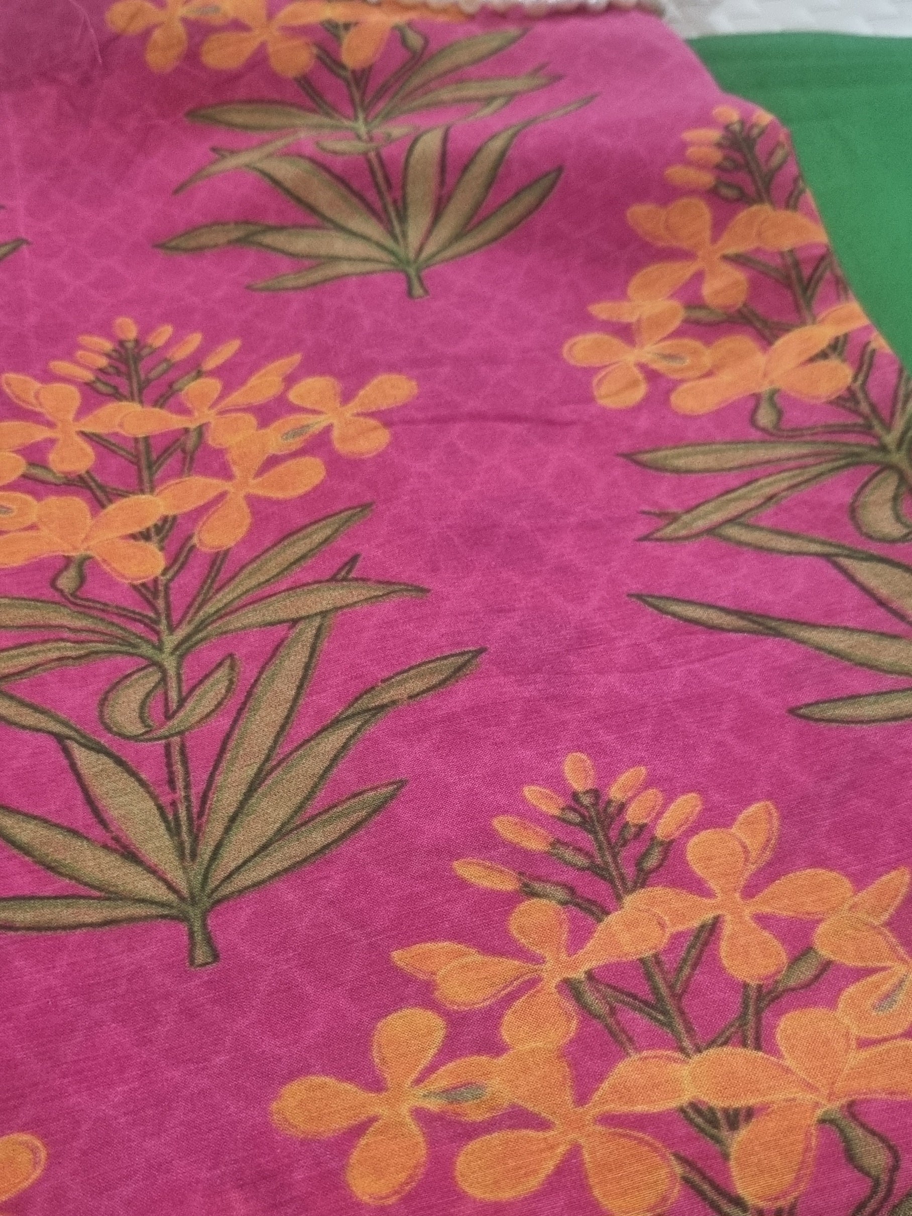 Malai Chanderi Silk Co-ord Set Flat Lay – Pink & Green | Indian Ethnic Wear