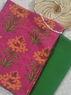 Green Cotton Silk Bottom Fabric – 2.5 Mts Unstitched Co-ord Set | Tantuvanacrafts