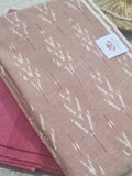 Brown and pink-red ikat co-ord set – dupatta and kurta fabric detail