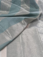 Handloom Maheshwari Silk Zari Suit Set Powder Green – Detail View