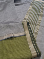 Maheshwari Silk Zari Unstitched Suit – Fabric and Zari Border Close-Up