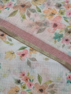 Indian handloom Kota Doria unstitched suit set in pink – ethnic wear for women, 2-piece suit material