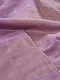 Handwoven Bengal Cotton Suit Fabric | Enchanted Lilac & Ganga-Jamuna Zari | 2-Pc Unstitched Set | Indian Handloom