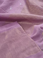 Handwoven Bengal Cotton Suit Fabric | Enchanted Lilac & Ganga-Jamuna Zari | 2-Pc Unstitched Set | Indian Handloom