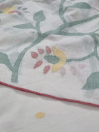 Bengal Jamdani Unstitched Set – White & Multicolor Polka Dot Fabric Detail