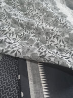 Handloom Cotton 3-Piece Unstitched Suit | Kota Doria Dupatta | Black & White | Indian Handloom | SKU 1071
