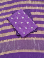 Handwoven purple Banarasi suit fabric with Karwa Booti motifs – festive ethnic wear