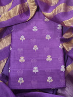 Banarasi Chanderi dupatta with Zari stripes – purple festive wear