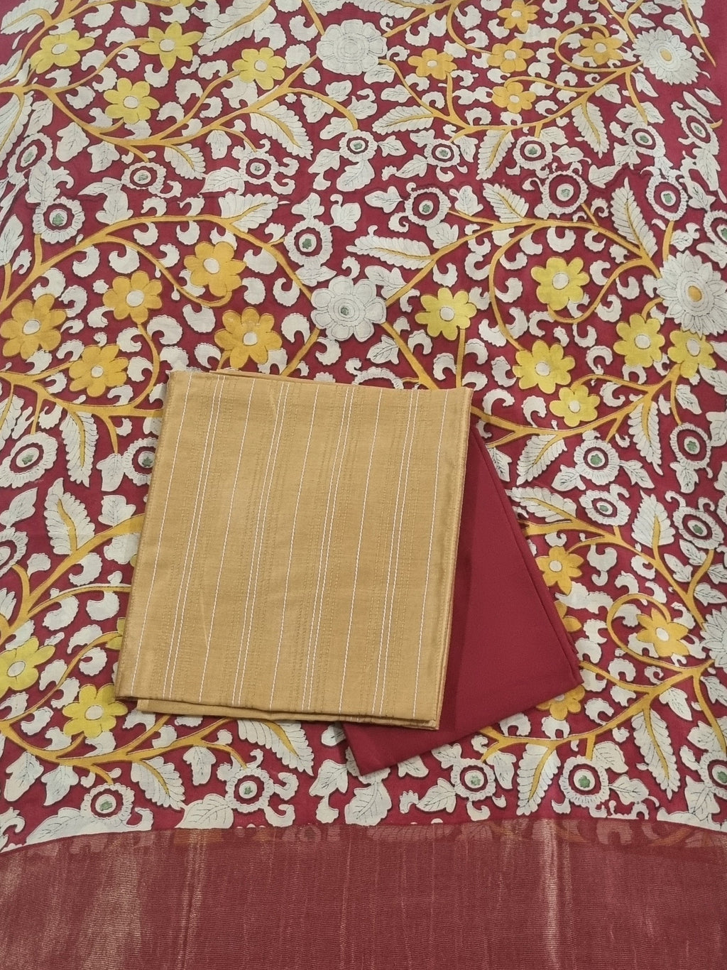 Handloom Chanderi Silk salwar kameez set with Zari border dupatta – Tantuvanacrafts