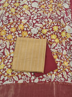 Handloom Chanderi Silk salwar kameez set with Zari border dupatta – Tantuvanacrafts