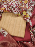 Kalamkari printed Chanderi Silk dupatta with Zari weaving – festive suit set by Tantuvanacrafts