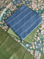 Artisanal Kalamkari Chanderi silk suit set – fabric and print close-up