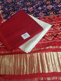 Gajji silk Patola print dupatta with golden Zari pallu in red and purple – Tantuvanacrafts