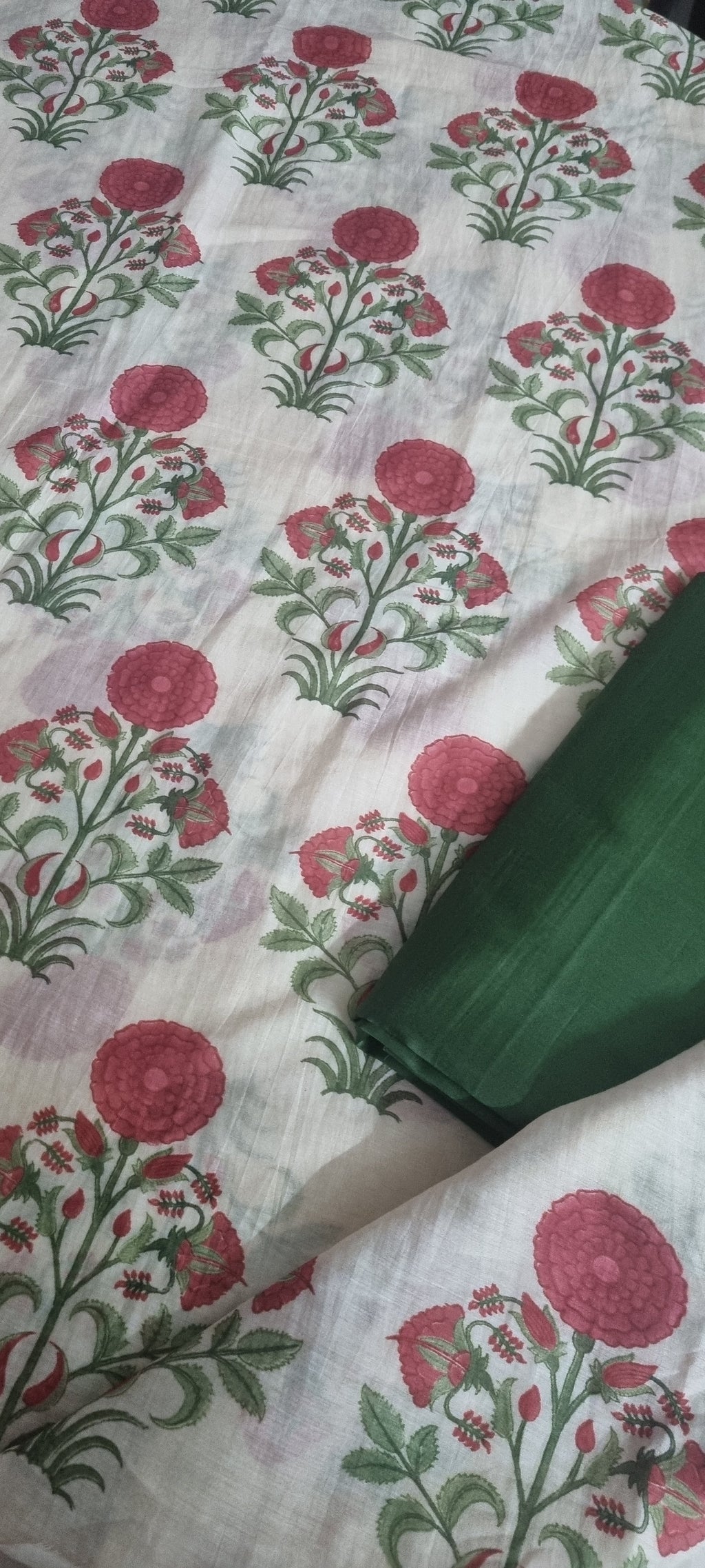 Detail of Malai Chanderi Silk Top Fabric in Cream - 2.5 Mts Unstitched | Tantuvanacrafts