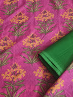 Close-up of Pink Malai Chanderi Silk Fabric – Buttery-Soft Handloom Weave | Tantuvanacrafts
