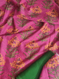 Malai Chanderi Silk 2-Piece Set – Office & Daily Wear | Pink & Green | Tantuvanacrafts
8	