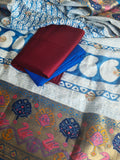 Maroon Glaze Cotton Suit Fabric - Smooth Satiny Finish, 3 Metres