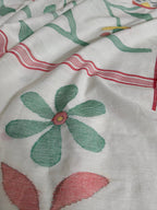 Bengal Jamdani Unstitched Suit Fabric – Multicolor Booti Weave Detail