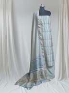 Maheshwari Silk Bagh Print Suit – Studio Shot – Powder Blue – Tantuvanacrafts