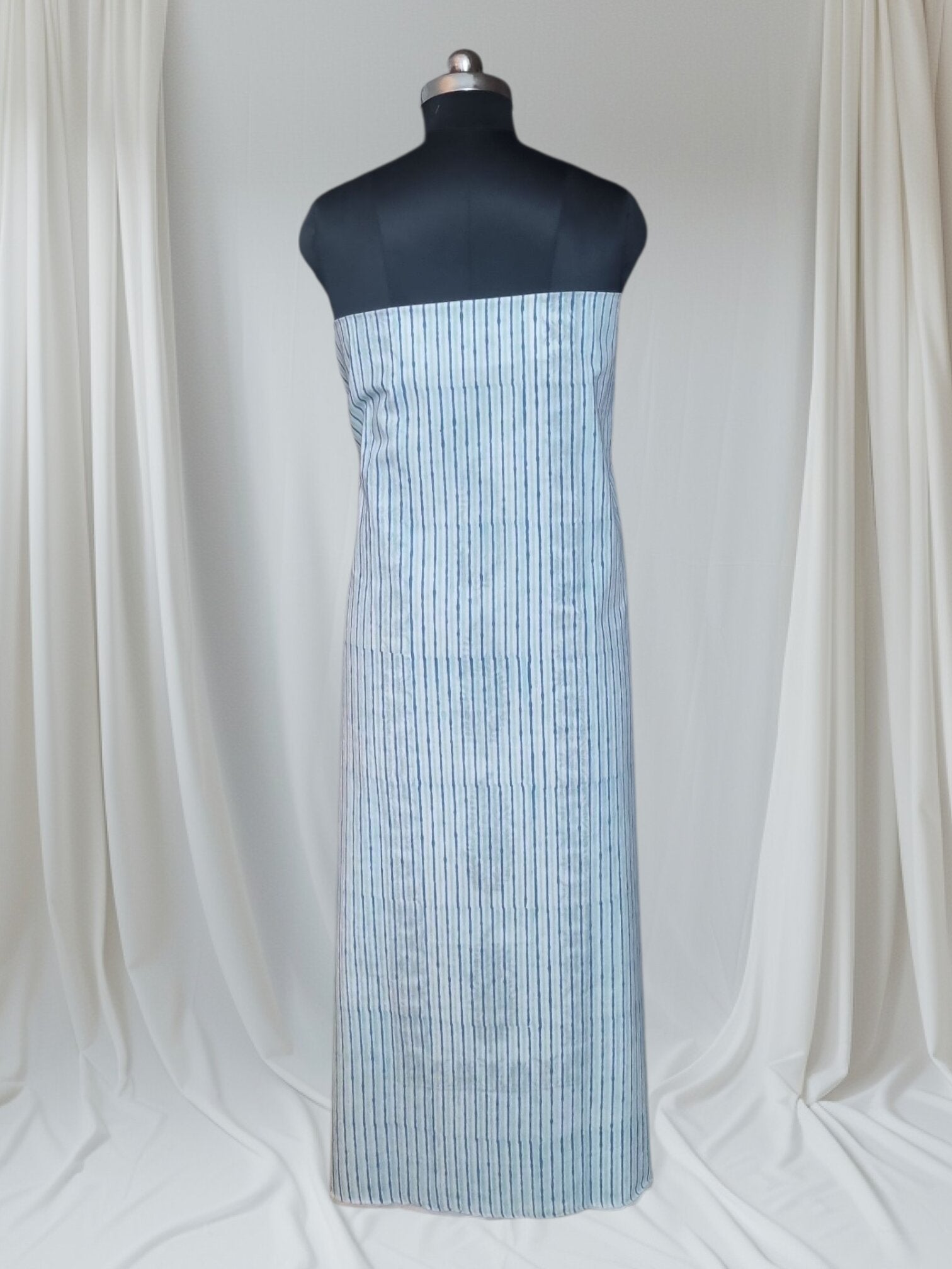 Block print cotton kurta fabric with dupatta – Back Side