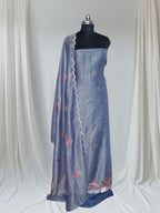 Full set – purple silk tissue 3-piece suit with salwar and dupatta