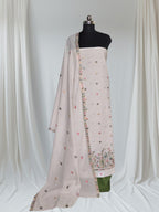 Cream & Green Embroidered Ethnic Suit Set – Editorial Portrait
