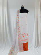 Tantuvanacrafts Editorial – Cream Orange Embroidered Suit Set – SKU 1236