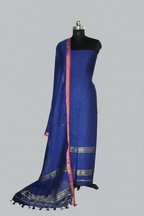 Royal Blue 60 Lea Linen Sequin 2-Piece Unstitched Suit Set | Indian Handloom | SKU 1102