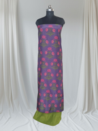 Malai Chanderi Silk Unstitched Co-ord Set | Purple & Green | Office & Festive Wear | SKU 1169