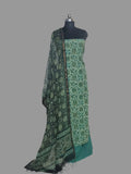 Vanaspati block print cotton 3-piece unstitched suit with Kota Doria dupatta in green – front portrait view