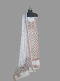 fully adorned with multicolour Kantha patterns on breathable cream cotton.