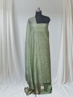 Green handloom Chanderi Silk unstitched suit set – Indian handloom