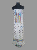 Cream & multicolour Kantha hand-embroidered 2-piece unstitched co-ord set – styled shot