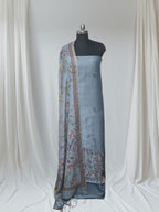 Powder blue embroidered salwar kameez set – styled product shot