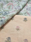 Machine embroidered linen unstitched suit – close-up of embroidery work