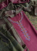 Maroon & Green 3-Piece Unstitched Suit | Cotton | Kota Doria Dupatta | Indian Handloom