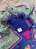 Handloom Cotton 3-Piece Unstitched Suit Set – Blue & Purple with Chanderi Silk Dupatta | Indian Handloom | House of Tantuvana